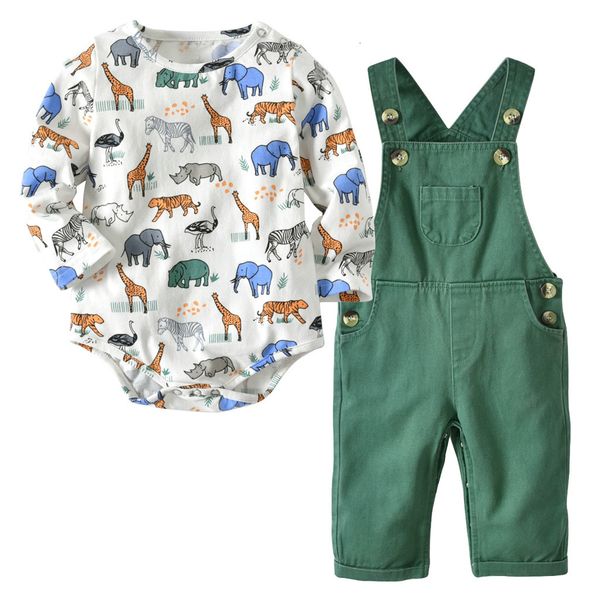 

new arrival toddler baby boy triangular romper bib 2pcs overall pants clothes sets z0128, White