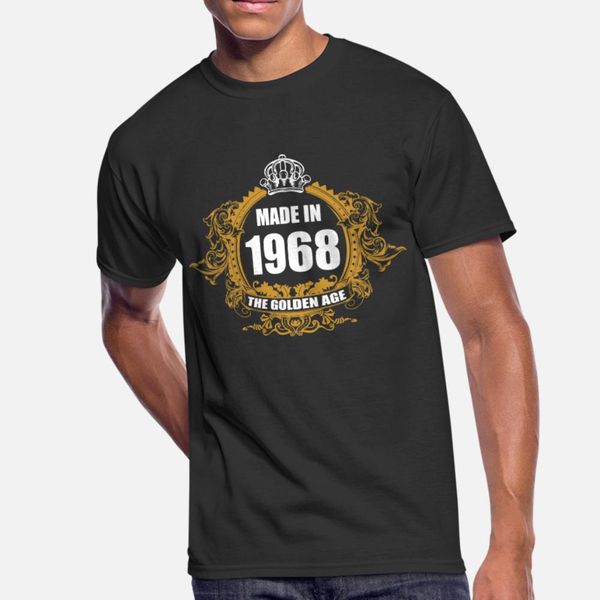 

made in 1968 the golden age t shirt men character cotton s-3xl letter graphic new style spring formal shirt, White;black