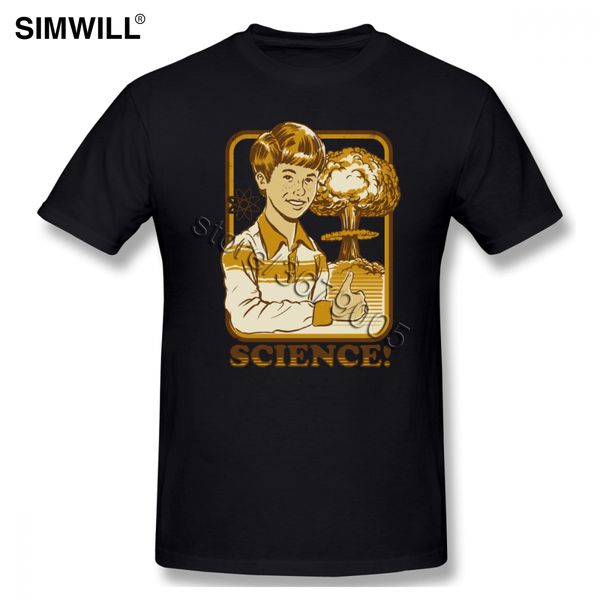 

leisure men's science t shirts oversize 100% cotton short sleeved t-shirts o neck tee wholesale