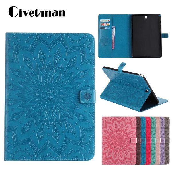 

cgjxsluxury embossing case for samsung galaxy tab a 9 .7 inch sm -t555 t550 p550 pu leather stand flip sm -t550 tablet protective cover t190