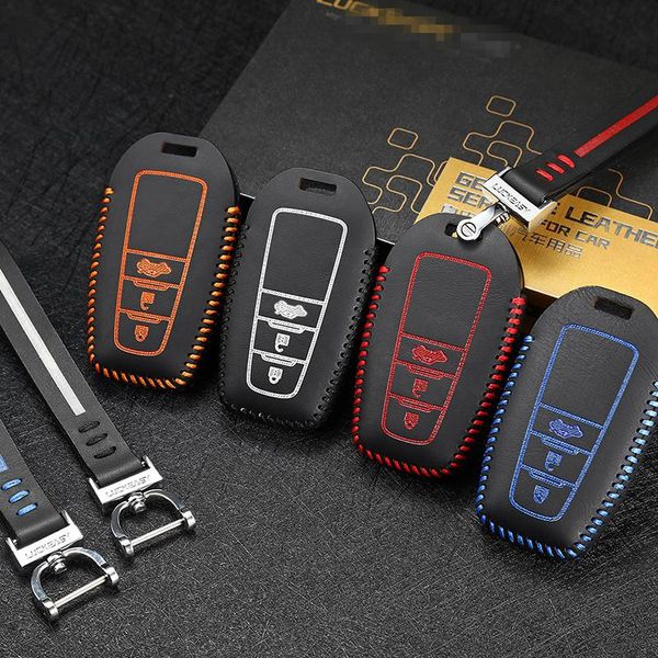 

car key bag leather key cover for toyota camry 2018-2020 auto wallet holder 3 button car accessories
