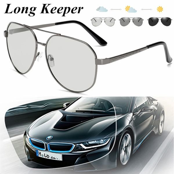 

2020 pchromic sunglasses polarized women vintage glasses men sun glasses driving anti-glare metal frame goggle uv400, White;black