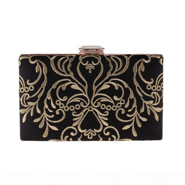 

designer-fashion women's rose dinner bag dress evening party and wedding clutch bag embroidery diamonds crossbody shoulder bags