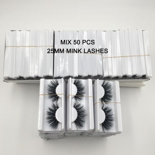

false eyelashes red siren 50 pcs 25mm 3d mink lashes wholesale lot bulk 100% cruelty y natural long eyelash makeup