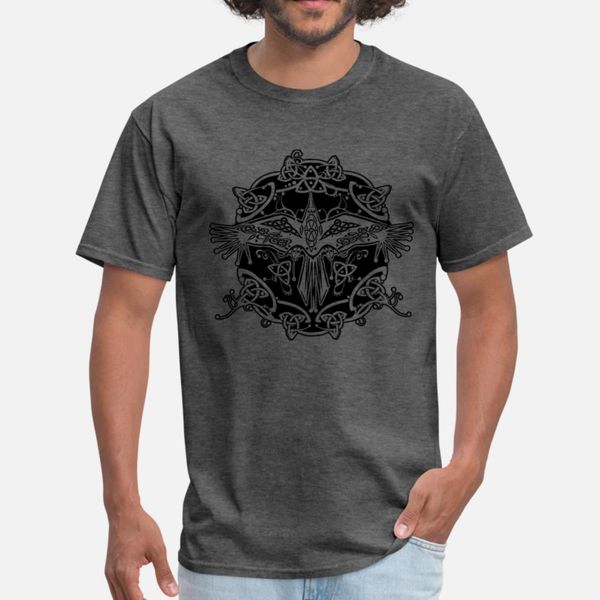 

celtic raven knotwork design t shirt men print cotton s-xxxl outfit interesting funny spring autumn original shirt