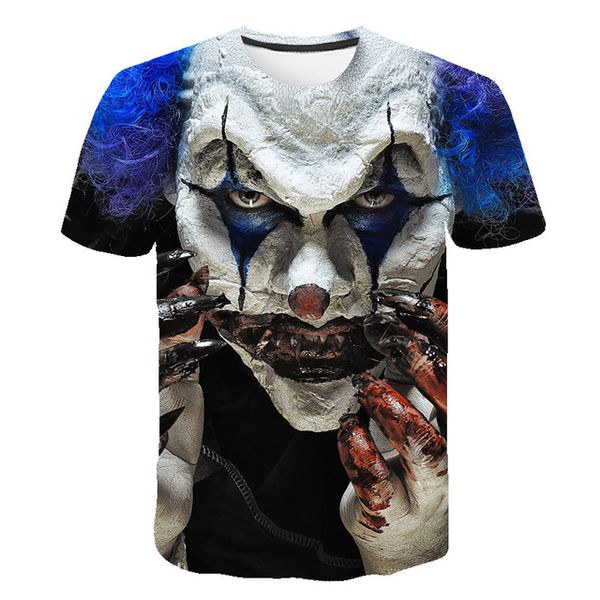 

colorful skull cosplay clown 3d print shirts kawaii comics horror men clothing