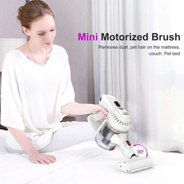

dibea 12000pa powerful suction lightweight rechargeable lithium ion battery and led brush cordless stick vacuum cleaner