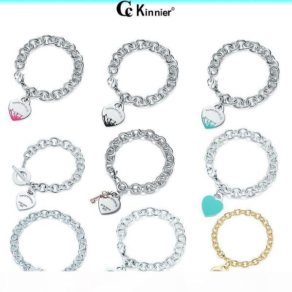 

оригинал женщина роскошь ювелирные изделия real 925 silver love heart pendant браслет sterling с первоначально коробкой подарка венчания цеп, Black