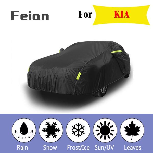 

full car covers outdoor waterproof sun acid rain snow protection uv car umbrella black auto cover suv sedan hatchback for kia