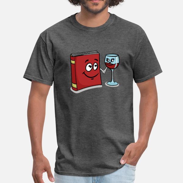 

book and wine t shirt men designing 100% cotton o neck fit fit humor summer pattern shirt