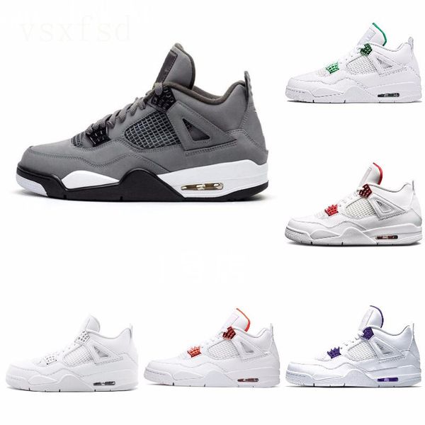 

холодный серый 4 чистых деньги металлических упаковок мужчины баскетбол обувь 4s pine green court фиолетового университет оранжевого красный