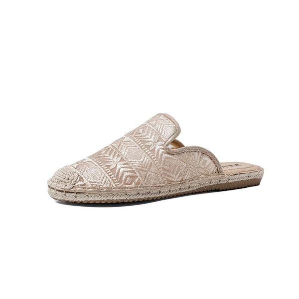 

summer 2020 vintage women slippers sandals mesh breathable women shoes stylish low-heeled slippers, Black