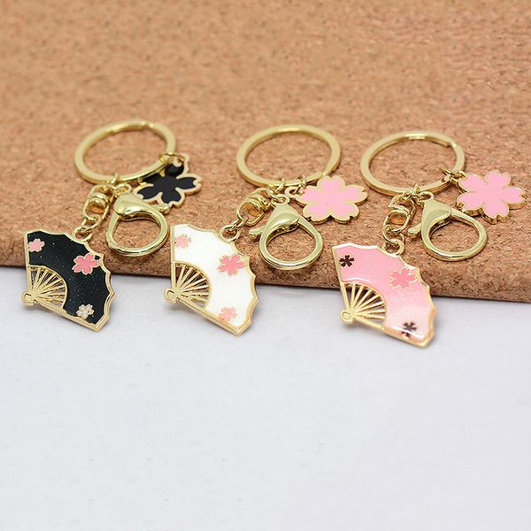 

fashion flower fan key chain car key ring fan chain, Silver