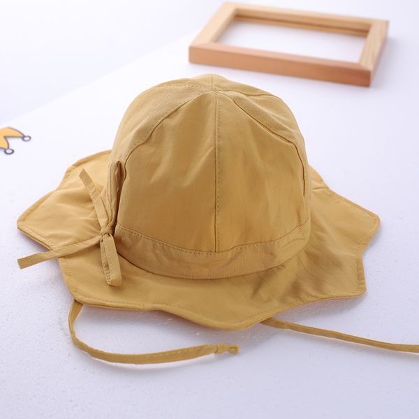 

baby fisherman hat summer thin girl sunscreen sun spring, Yellow