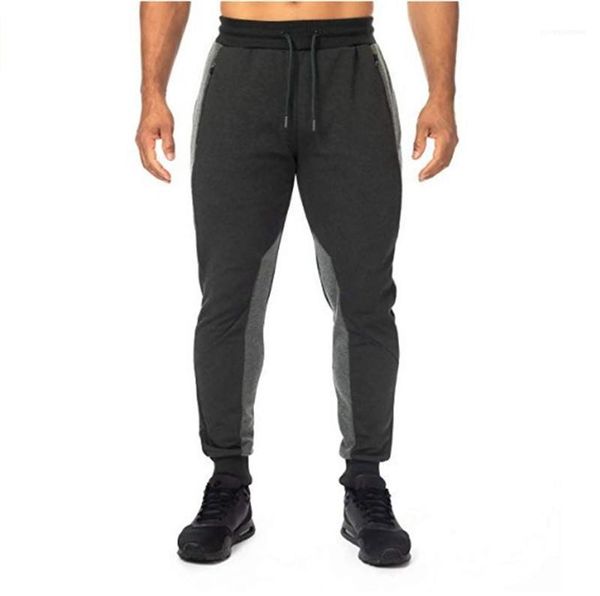 

pencil pants natural color active style pants men clothes geometric panelled casual mens pants drawstring designer, Black