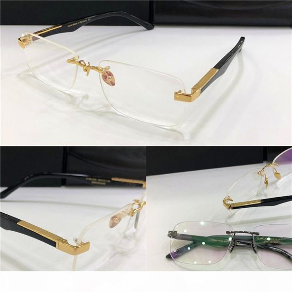 

fashion brand prescription eyeglasses the artist i rimless frame big legs optical glasses clear lens simple business style for men, Black