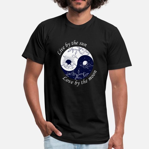 

live by the sun love by the moon yin yang nature t shirt men print short sleeve s-xxxl family sunlight comfortable summer style shirt