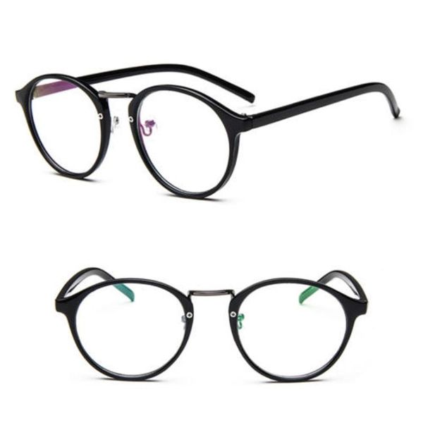 

sell vintage clear lens eyeglasses frame retro round men women nerd glasses fashion intellectual eye glasses, Black