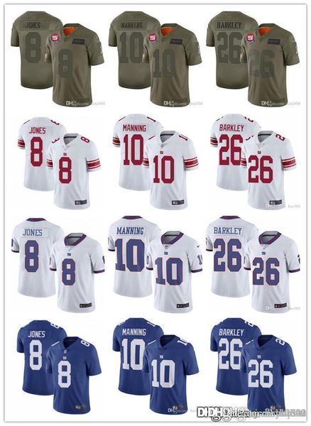

men women youth new york giants jersey 26 saquon barkley 10 eli manning 8 daniel jones football jerseys blue red, Black;red