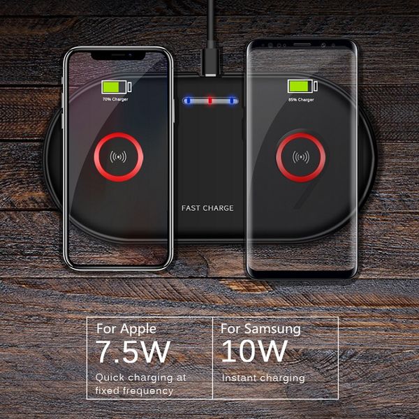 

20w qi wireless charger for iphone se 2 xs 11 xr 8 x in 1 dual 10w fast charging pad samsung s20 s10 s9