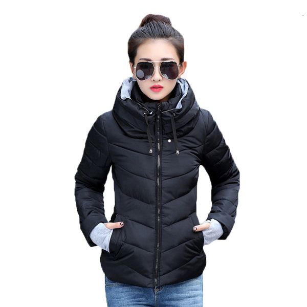 

down jacket 2019 new cotton coat women short paragraph collar women's cotton jacket winter jacket small, Black