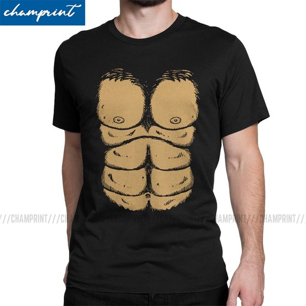 

made from real gorilla chest men's t shirts six pack abs man body leisure tees crew neck t-shirt cotton original clothes