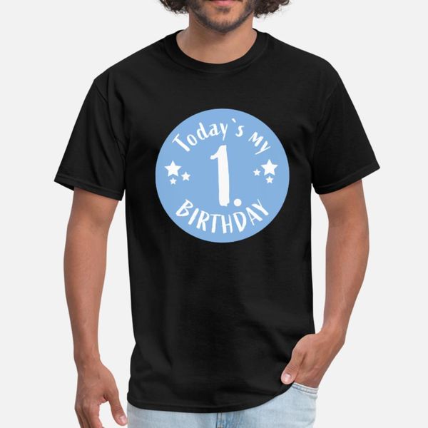 

baby my first 1 birthday blue stars present gift t shirt men knitted tee shirt o-neck formal cute casual summer letters shirt