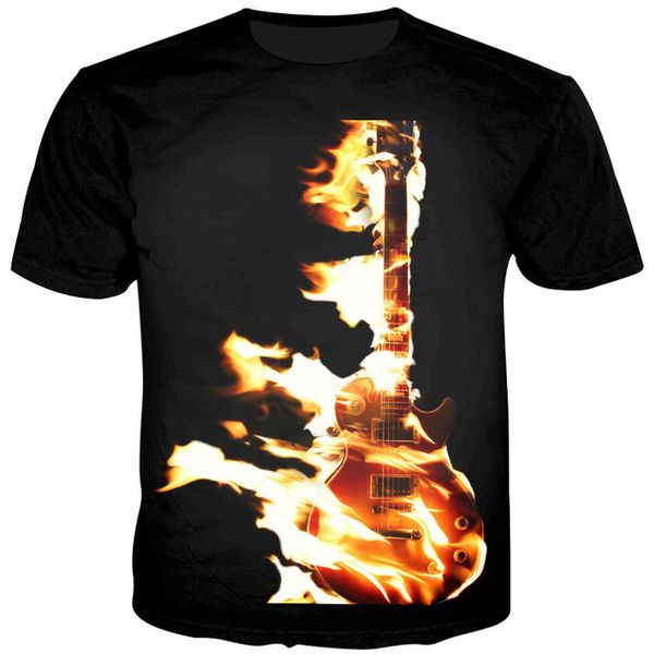 

cloudstyle man 3d fire guitar men style men 3d print shirts plus size graphic horror men clothing