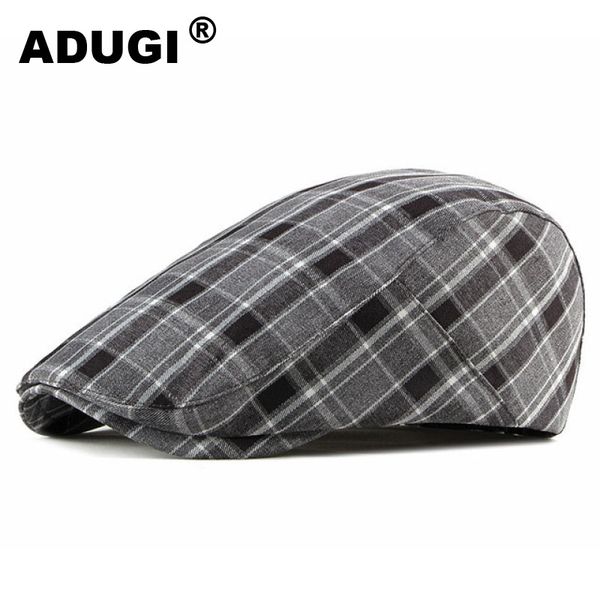 

berets adugi spring and summer peaked cap ladies sunscreen sun hat british check plaid beret male casual forward literary tide, Blue;gray