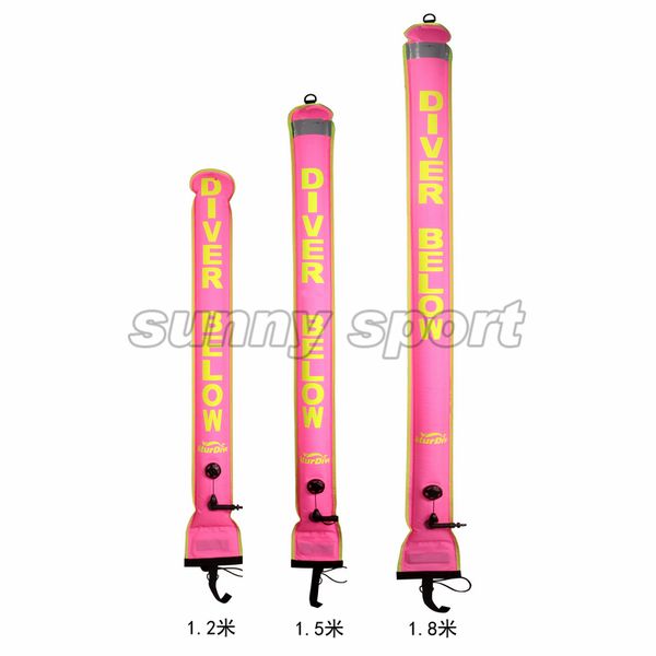 

wholesale- diving equipment pink smb 1.2m 1.5m 1.8m smb surface marqueur bouee rose couleur water surface signal bar diving life products
