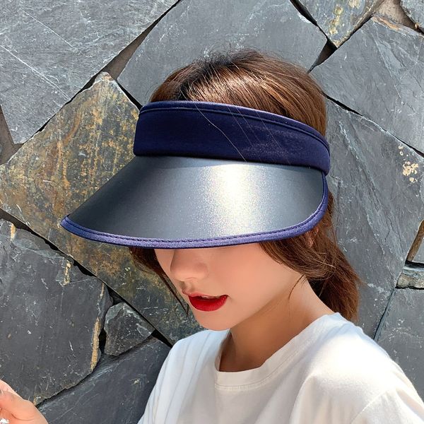 

hat female summer trend outdoor sun hat wild fashion empty cycling big edge sports sun, Blue;gray