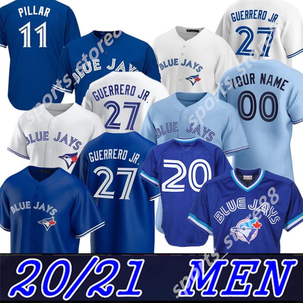 

custom 2020 blue jays jersey bo bichette vladimir guerrero jr. cavan biggio hyun-jin ryu yamaguchi randal grichuk drury hernandez, Blue;black