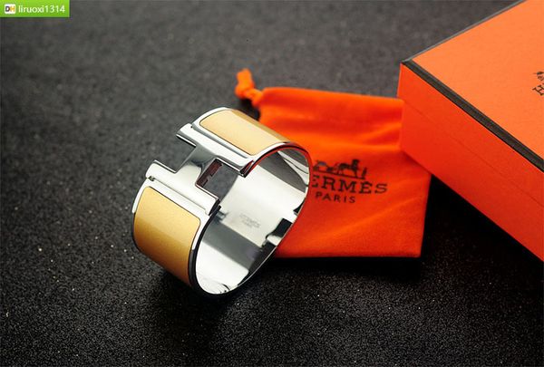 

christmas gift celebrity design letter metal buckle silver bracelet fashion metal clover cuff wide bracelet gold jewelry grey, Golden;silver