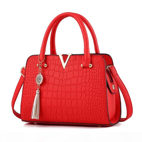 

2018 new shoulder bag european and american fashion pu handbags crocodile pattern ladies handbag