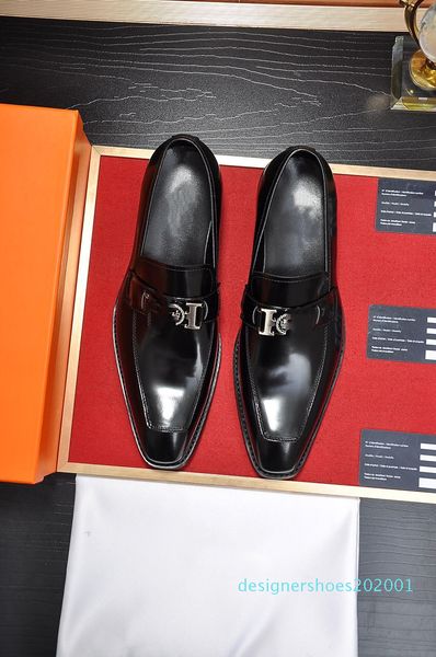 

r soft leather men leisure shoe gift doug fashion shoes metal buckle famous brand man lazy falts loafer d01, Black