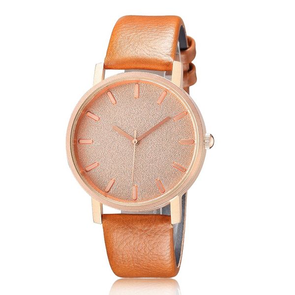 

men wristwatch quartz leather fashion new clock women men watches, Slivery;brown