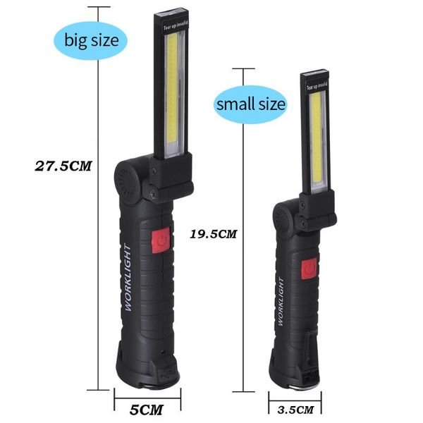 

flashlights torches foldable cob led work inspection light 5 modes usb rechargeable magnetic hook hanging torch lamp built in battery