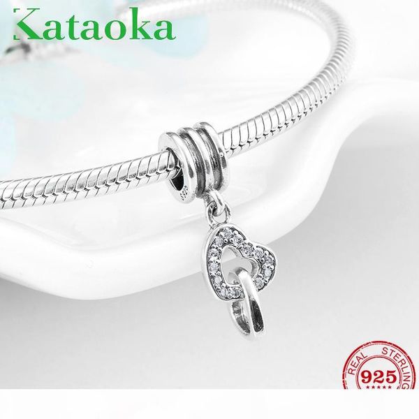 

2018 fashion 2 hearts cross charms 925 sterling silver pendants fit original designer bracelet bangles jewelry making, Bronze;silver