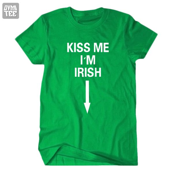 

2 broke олег короткий рукав рубашки смешно тройник поцелуй me i'm irish костюм трикотаж 100% хлопок зеленый прохладный летом стрит