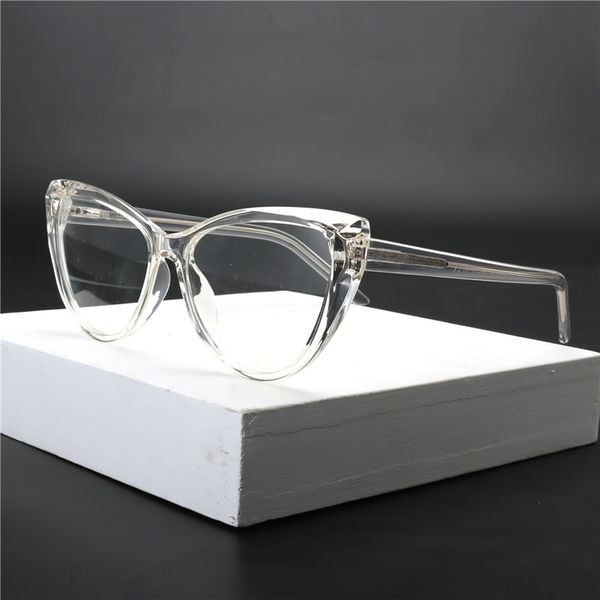 

2020 new plastic shiny leopard print cat glasses frames light ultralight men women optical fashion computer glasses fml, Black