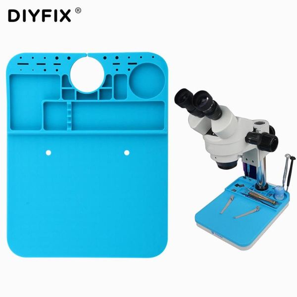 

diyfix heat insulation silicone pad microscope desk mat maintenance platform for microscope bga soldering repair station tool
