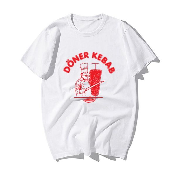 

funny doner kebab donerspie print tshirt summer cotton short sleeve tshirts kebab t-shirts men's harajuku streetwear, White;black