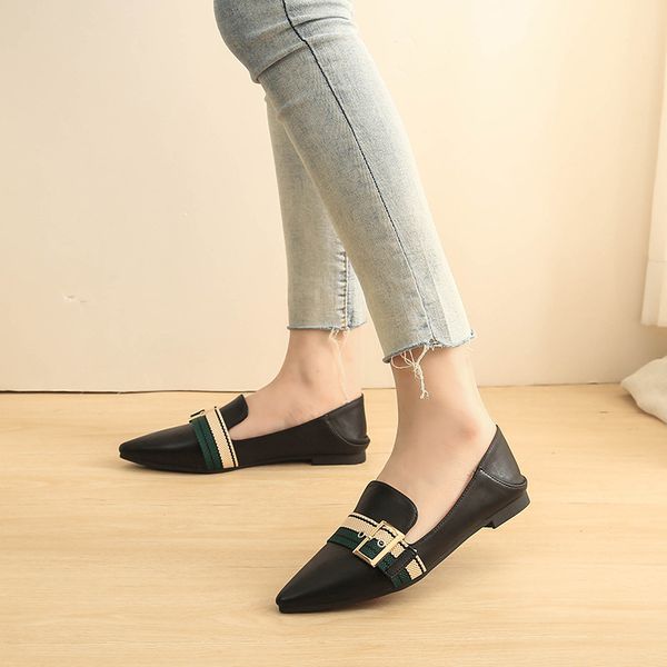 

plus size13 designer women shoes leather slip on black flats oxford shoes for summeround head shoesrhead comfortable loafers2020