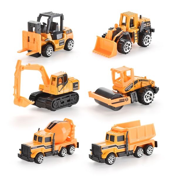 

new cartoon inertial alloy simulation engineering vehicle truck excavator fire truck toy model set decorative boy birthday present