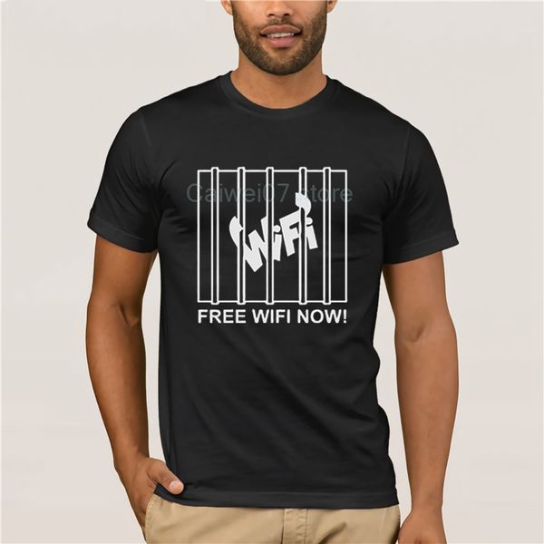 

мода мужская с коротким рукавом футболка wifi смешная рубашка flock печать бесплатный wi-fi теперь homme хлопок o-образным вырезом личности