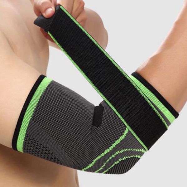 

elbow compression elbow protective pad absorb sweat gym sport elastic basketball arm sleeve brace, Black;gray