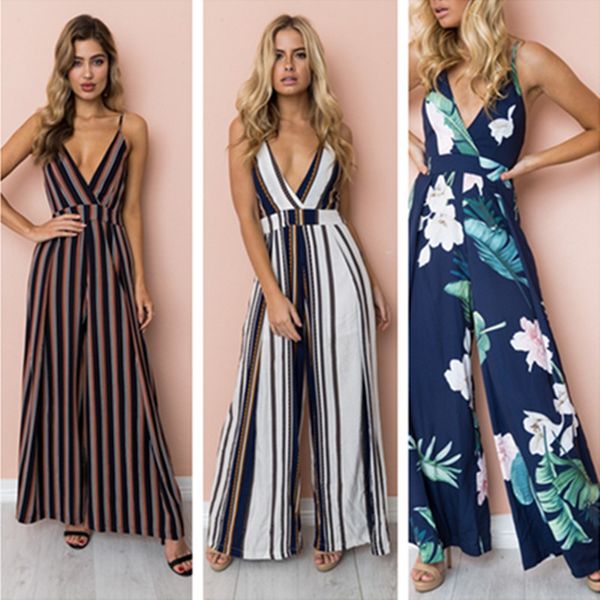 

женская мода сыпучих комбинезоны flora полосатых подтяка брюки дама рукава общая широкие ноги длинные брюки бутики одежда ly8035, White