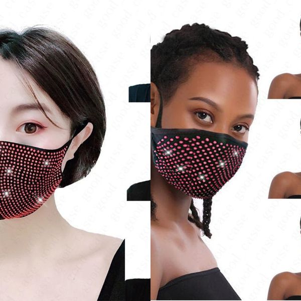 

bling bling алмазная моющийся многоразовый мода маска рм2,5 face shield вс дрель блестящая face cover mouth mas1