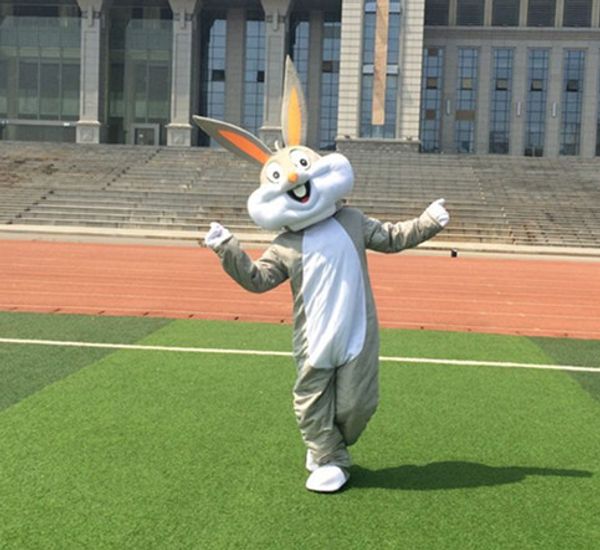 

grey rabbit mascot costume bunny clothing cartoon character costume party fancy dress new suit drop shipping, Red;yellow
