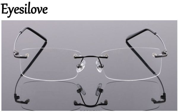 

eyesilove memory titanium glasses frame flexible memory metal rimless eyeglasses frame for oculos de grau glasses optical, Black